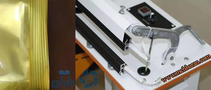 دستگاه دوخت پلاستیک پدالی 40 سانت 5 خط ساده شرکت مه باران